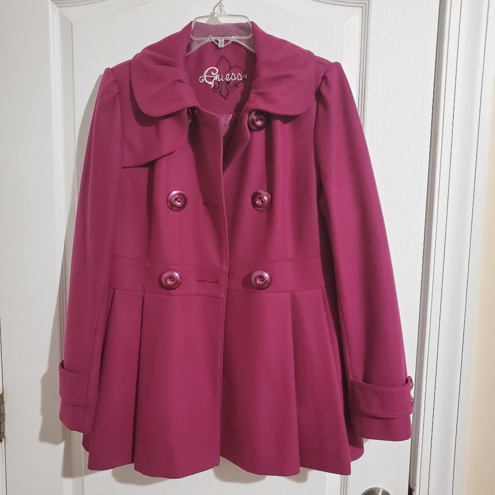 Guess Fit & Flare Double Breast Peacoat size large